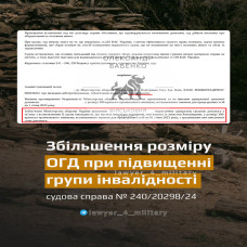 ЗБІЛЬШЕННЯ РОЗМІРУ ОГД ПРИ ПІДВИЩЕННІ ГРУПИ ІНВАЛІДНОСТІ